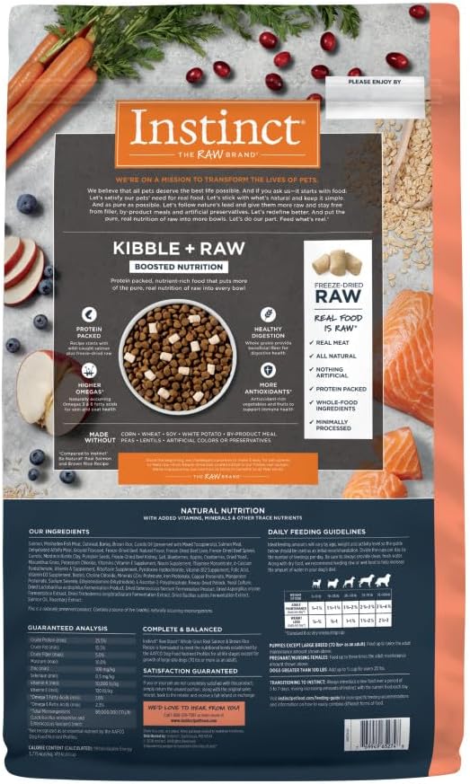 Instinct Raw Boost, Natural Dry Dog Food with Freeze Dried Pieces, High Protein, Whole Grain Recipe - Real Salmon & Brown Rice, 3.5 lb. Bag