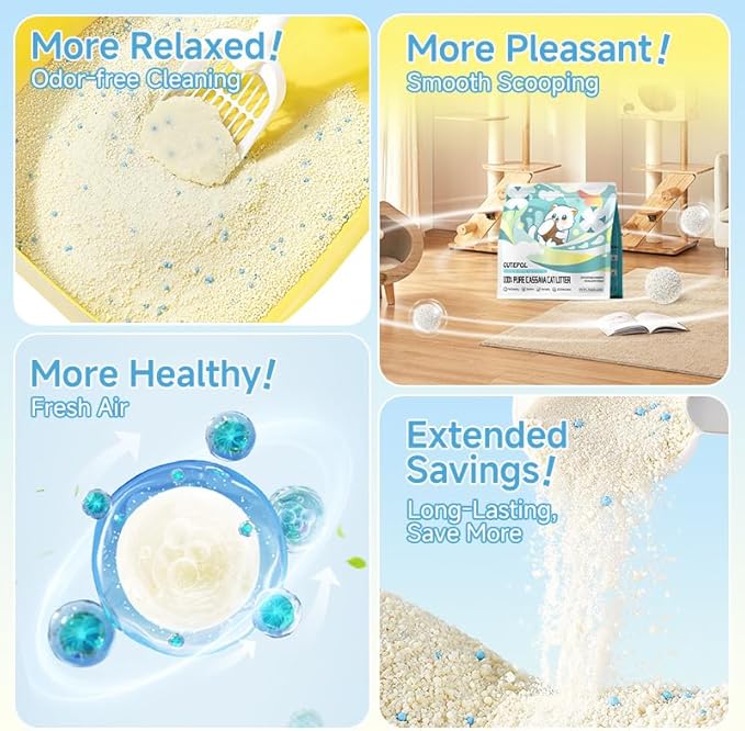 Cassava Clumping Cat Litter, Non Sticking, Rapid Clumping, Water Absorbent, Dust-Free, 5.5lb (2 Pack of 2.75lb Bags)