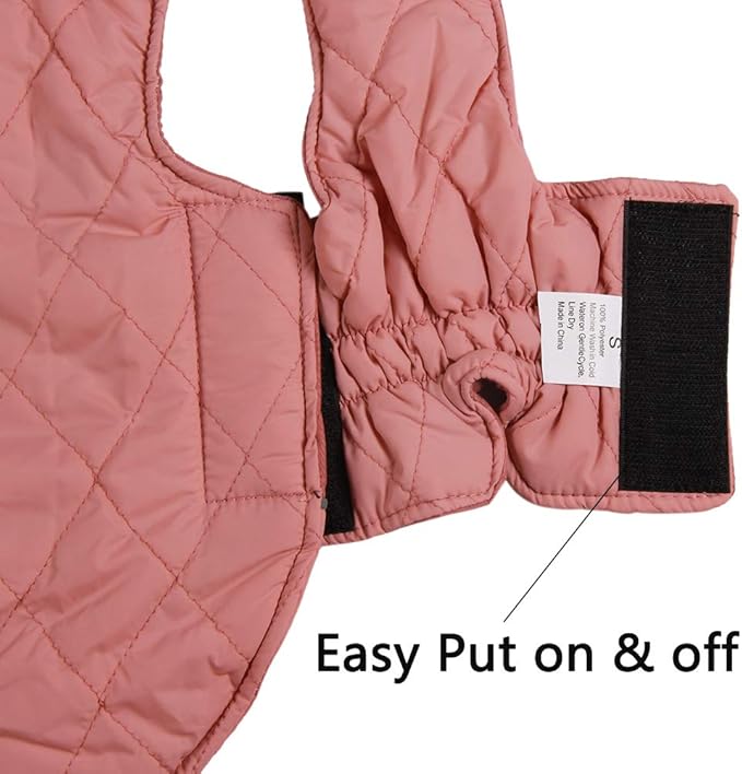 Reversible Dog Coats for Medium Dogs Waterproof Warm Dog Jacket for Cold Winter,Pink L