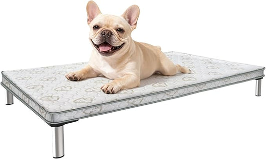 FXW TitanNest Chew-Proof Elevated Dog Bed, Raised Cot for Indoor/Outdoor/Camping Use, Durable & Washable Padded Pet Bed with Exclusive Reuseable Cover for Small Dogs, 35.0" L x 22.0" W x 4.5" H, Black