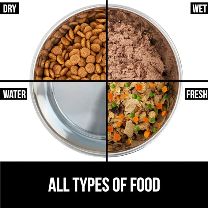 GORILLA GRIP Set of 2 Dog Bowls, Heavy Duty Metal Food and Water Bowl for Feeding Dogs and Cats, Dishwasher Safe, Rust Resistant Stainless Steel, BPA Free Rubber Base, Holds 2 Cups (16 fl oz), Red