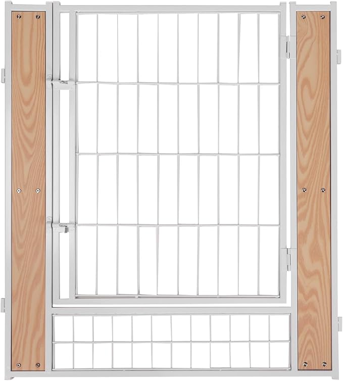 Heavy Duty Dog Playpen 32 Inch Height - Indoor Outdoor Pet Fence Enclosure for Medium and Small Dogs - Foldable Puppy Exercise Pen for Indoor and RV Camping or Yard (Door Panel, 32" H (White))