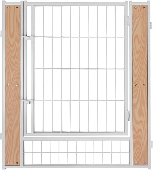 Heavy Duty Dog Playpen 32 Inch Height - Indoor Outdoor Pet Fence Enclosure for Medium and Small Dogs - Foldable Puppy Exercise Pen for Indoor and RV Camping or Yard (Door Panel, 32" H (White))