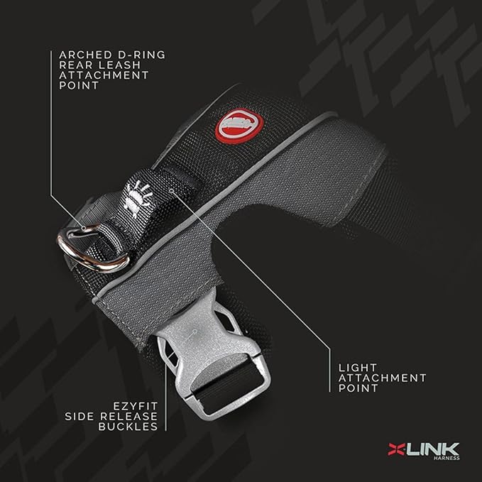 EzyDog X-Link Dog Harness – Reflective and Padded No Pull Dog Harness for Training and Everyday Walks with 2 Leash Attachment Points (X-Large, Purple)