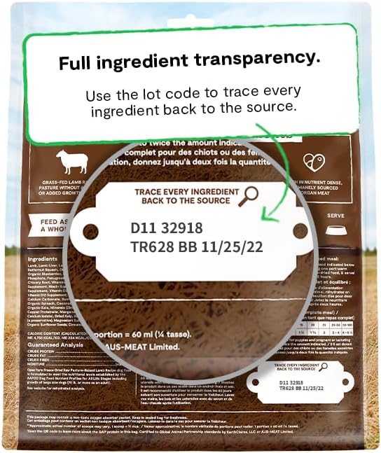 Open Farm Freeze Dried Raw Dog Food, Humanely Raised Meat Recipe with Non-GMO Superfoods and No Artificial Flavors or Preservatives (3.5 Ounce (Pack of 1), Pasture Raised Lamb)