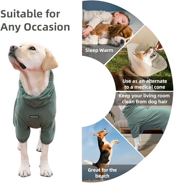 Dog Pajamas for Large Dogs,Extra Large Stretch, Suitable for Adult, Medium-Sized Dogs, Large Pet Jumpsuit Four-Legged Dog Clothes, Pet Clothing. (Green Color, 6XL)