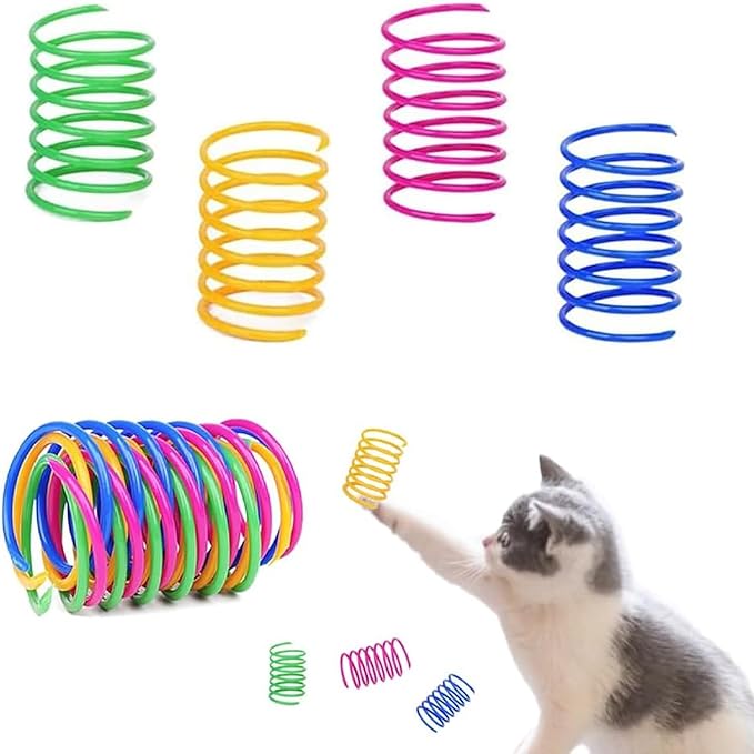 Cat Toys for Indoor,35 Pack Interactive Cat Toy Pack Including Crinkle Balls,Sparkle Balls,Spiral Springs for Most Cats,Interactive Toys for Cats Ball Toys Products Kitten Toys Random Color