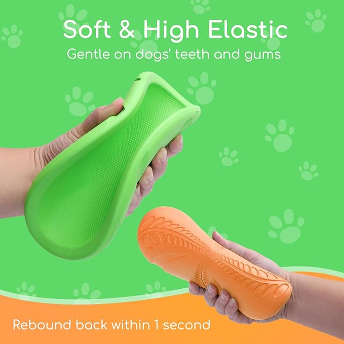 Nobleza 2 Pack Dog Flying Disc, Interactive Flyer Dog Toys for Small Medium Large Dogs to Fetch, Durable Outdoor Dog Disc Toy for Long-Distance Flies and Floats on Water, Orange & Green