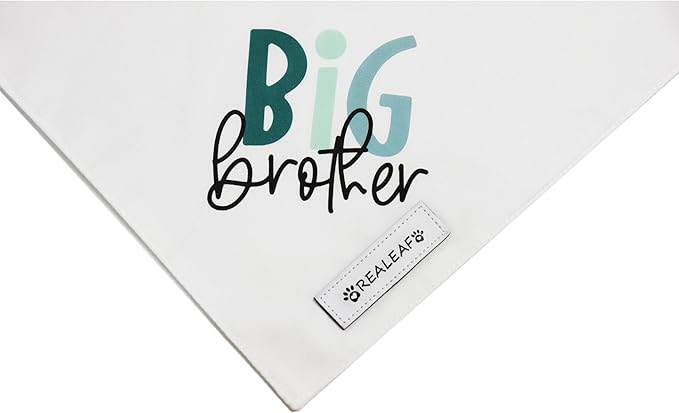 Realeaf Big Brother Dog Bandanas Pet Scarf for Small and Medium Male Dogs New Baby Announcement Pet Accessories Pregnancy Reveal Ideas (Big Brother, Small)