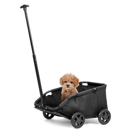 Dog Stroller 4 Wheels Folding Dog Cart Pet Stroller for Travelling Shopping Walking Playing for Small Dogs Cats (Black)