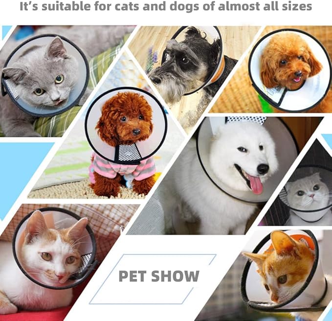 Plastic Pet Recovery Collars & Cones for Dogs and Cats After Surgery Adjustable Dog Neck Cone Surgical Elizabeth E-Collar Prevent Biting and Stop Licking Wound (XXXL)
