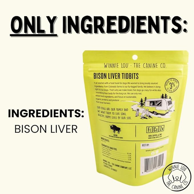 Freeze Dried Bison Liver Tidbits - Single Ingredient, Human-Grade, No Artificial Flavors or Fillers, Perfect for Training (Pack of 1)