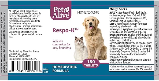 Native Remedies 352411 PetAlive® RespoCough Protect ComboPack for Pets