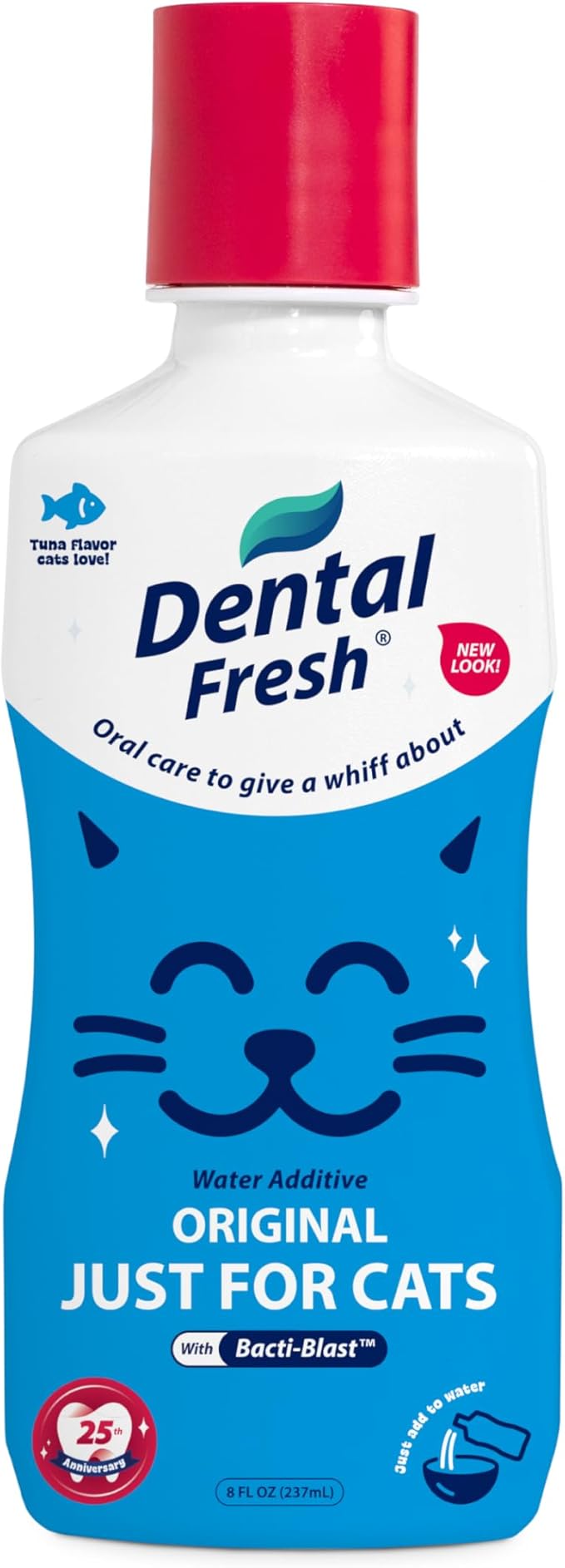 Dental Fresh Cat Water Additive, Tuna Flavor Dental Care – Easy Oral Care, Cleaner Teeth, Fresh Breath and Tartar Support for Cats