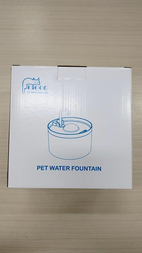 Cat Water Fountain + 6 Filters + 3 Sponges, Pet Water Fountain with Ultra Silent Pump, Activated Carbon Filter Keep The Water Clean, 2.2L Capacity, Faucet Design, Anti Sputtering