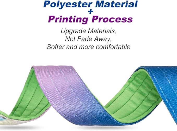 TSPRO Premium Dog Collars Tactical Dog Collar with Handle and Heavy Duty Quick-Release Metal Buckle Durable Thick and Adjustable for Medium to Large Dogs (Cyan Gradient L)