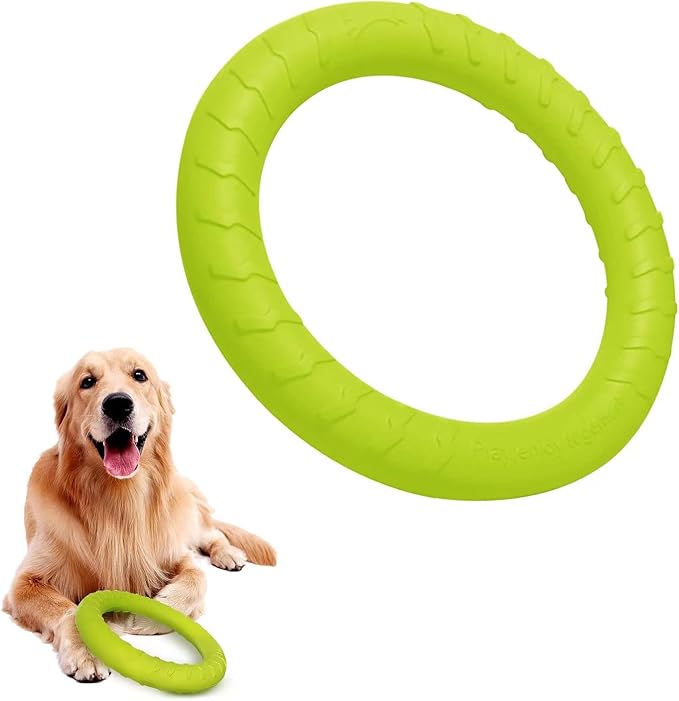 Large Dog Durable Indestructible Floating Flying Disc Ring Toys for Chewers,Pool Swimming,Throwing,Catching,Grabbing Pitch,Indoors,Outdoors Playing&Training