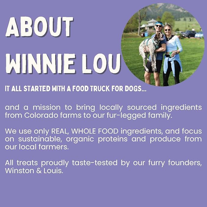 Winnie Lou Organic Healthy Dog Treats – All Natural Crunchy Dog Biscuits Made in USA with Organic Ingredients from Colorado Farms – for Small, Medium, Large Dogs - Berry Boost Bones (Pack of 2)