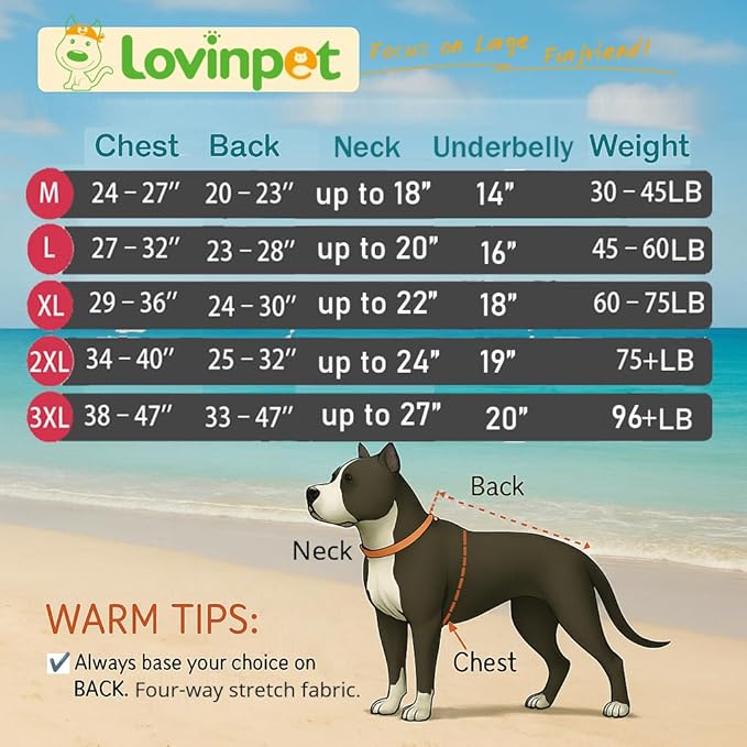 LovinPet Fat Dog Pajamas Onesies for Giant Dogs, Anxiety Calming Dog Jammies, Lightweight Knit, Pitfull Clothes, Pajamas for Pitbulls, Onesies for Dogs, 3XL