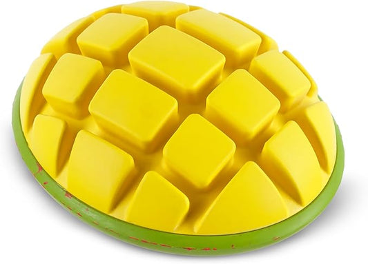 Barkbox Go Mango Tough Squeaky Rubber Dog Toy - Candy-Scented, Durable Design for Long-Lasting, Squeaky Fun - Large Breeds