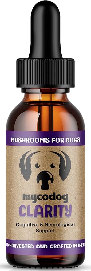 MycoDog Clarity - Cognitive Support Supplement for Dogs - Brain Health, & Senior Dog Wellness - Memory & Focus with Functional Mushrooms & Adaptogens