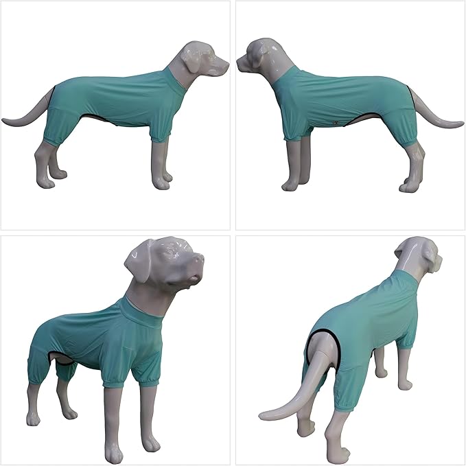 LoveLongLong Dog Jumpsuit with UV Protection and Quick-Dry Fabric for Spring Summer Pet Pajamas Turquoise S