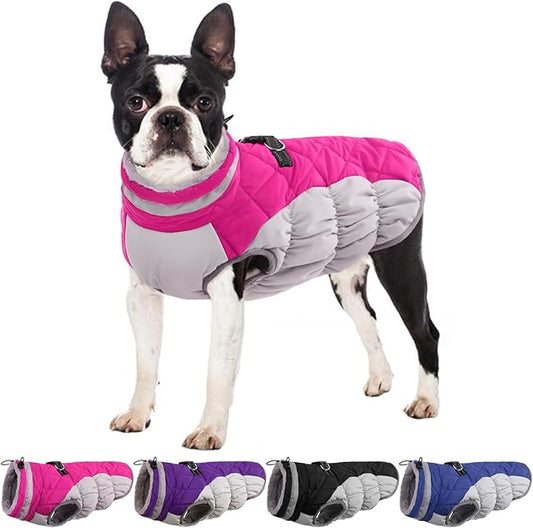 Dog Winter Jacket Cozy Reflective Waterproof Windproof Warm Pet Garment,Comfortable Cold Weather Fleece Apparel Outfits with Zipper Closure for Small Medium Large Dogs Puppy Walking,X-Small