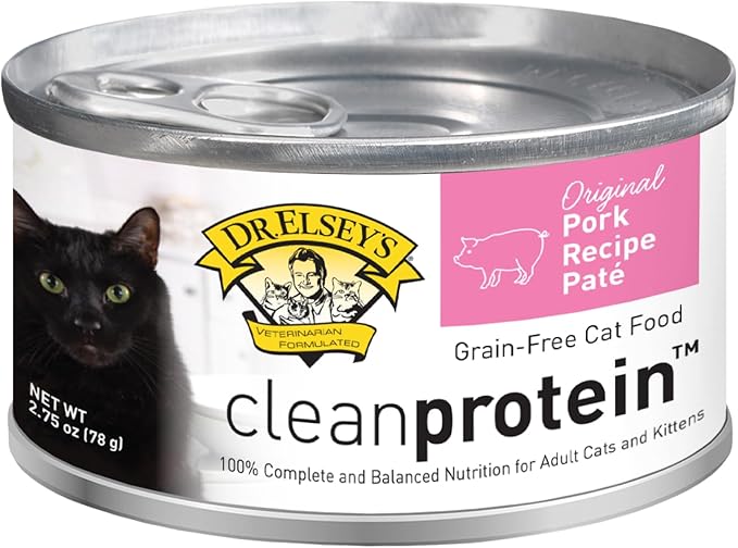 Dr. Elsey's cleanprotein Original Pork Recipe Wet Cat Food, (Pack of 24), 2.75oz Cans