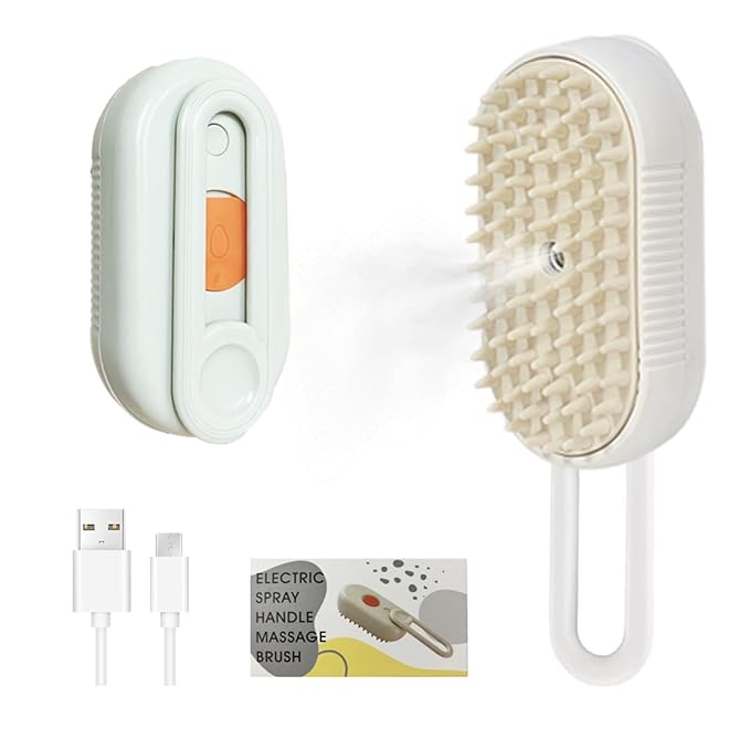Multifunctional Steam Pet Brush, Suitable For Cats And Dogs, anti-static Cat Grooming Products (white)
