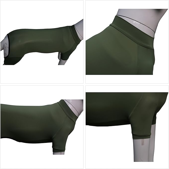 LoveLongLong Dog Jumpsuit with UV Protection and Quick-Dry Fabric for Spring Summer Pet Pajamas Army Green L