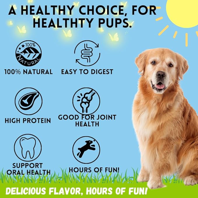 BULLYSTICKS & MORE Beef Cheek Braids for Dogs (10-12" Thick - 6 Count) - Beef Cheek Bones for Dogs - Dog Parents Choice - Premium Beef Cheek Rolls