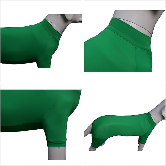 LoveLongLong Dog Jumpsuit with UV Protection and Quick-Dry Fabric for Spring Summer Pet Pajamas Leaf Green S