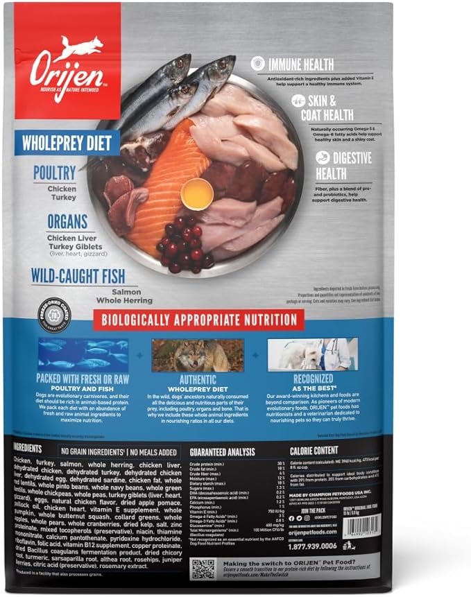 ORIJEN Grain Free High Protein Dry Dog Food Original Recipe 13lb Bag