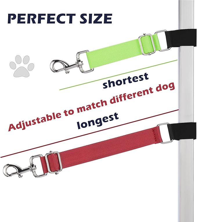 Pet Dog Grooming Table Arm Accessories Dog Grooming Loops for Table Arm Extender Adjustable Extension Loop Bathing Restraint Leash for Small & Medium Dogs (Red & Green)