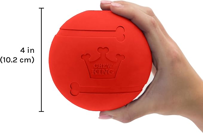 Chew King Flavored Rubber Ball Collection, 4 Inch Beef Flavor Rubber Fetch Balls 2-Pk
