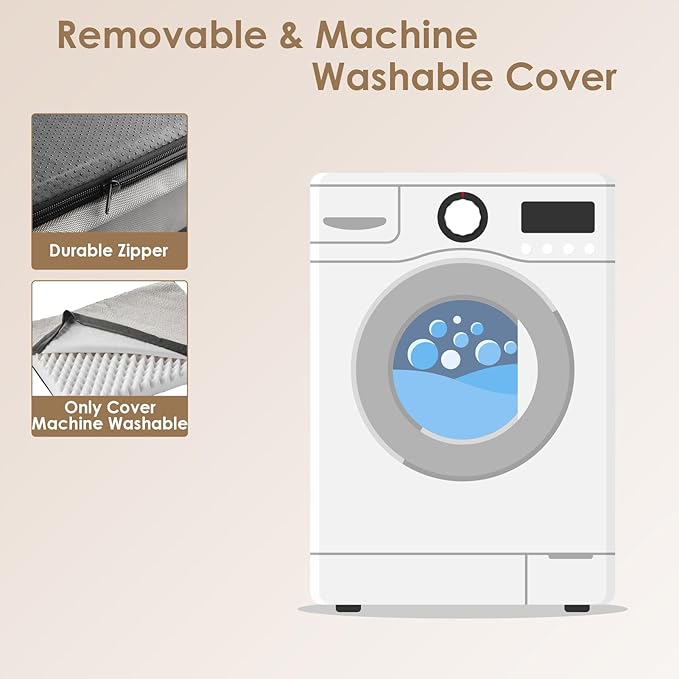 EHEYCIGA Orthopedic Dog Beds for Large Dogs with Removable Washable Cover for Crate, Beige, 35x23