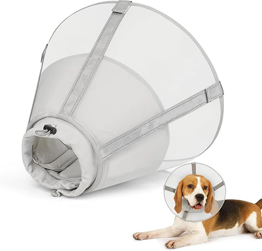 Dog Cone Collar to Stop Licking: Soft Mesh Recovery Collar After Surgery with Detachable Pad, Elizabeth Cone Alternative for Large Medium, Small Dogs, Normal Eating and Drinking (XS)
