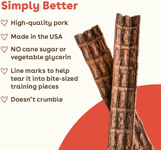 Pupford Pork Jerky for Dogs & Puppies, All-Natural, Healthy Dog Treats, No Fillers, Made in USA (10 oz)