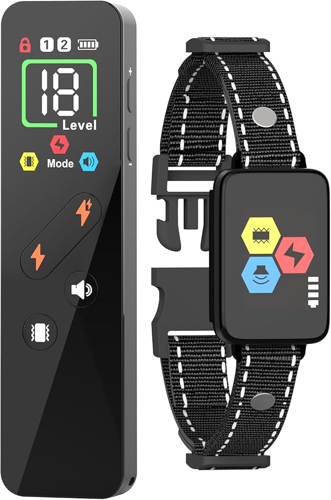 3300ft Dog Training Collar with Remote,Waterproof Dog Shock Collar for Small Medium Large Dogs, Electric Dog Collar with Beep Vibration Shock Boost Shock and Security Lock (Black 2)