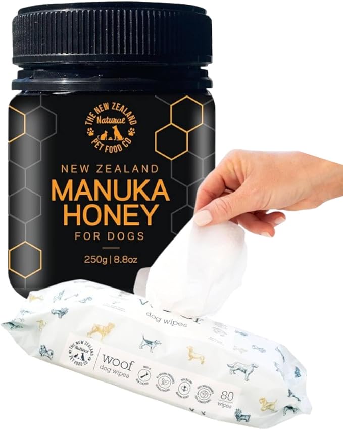 𝐓𝐡𝐞 𝐍𝐞𝐰 𝐙𝐞𝐚𝐥𝐚𝐧𝐝 𝐍𝐚𝐭𝐮𝐫𝐚𝐥 𝐏𝐞𝐭 𝐅𝐨𝐨𝐝 𝐂𝐨 - 𝐖𝐨𝐨𝐟 𝐃𝐨𝐠 𝐓𝐫𝐞𝐚𝐭𝐬 - 𝐌𝐚𝐧𝐮𝐤𝐚 𝐇𝐨𝐧𝐞𝐲 (𝟖.𝟖𝐨𝐳) + 𝐖𝐎𝐎𝐅 𝐃𝐨𝐠 𝐖𝐢𝐩𝐞𝐬 - 𝐏𝐞𝐭 𝐖𝐢𝐩𝐞𝐬 𝐟𝐨𝐫 𝐃𝐨𝐠𝐬