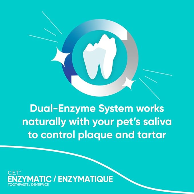 Virbac C.E.T. Enzymatic Toothpaste Eliminates Bad Breath by Removing Plaque and Tartar Buildup Best Pet Dental Care Toothpaste Beef Flavor 2.5 Oz Tube (Color Varies)