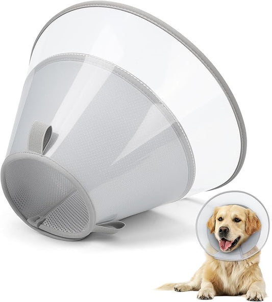 Dog Cone Collar with Soft Padding to Stop Licking, Elizabeth Recovery Collar After Surgery for Large Medium Small Dogs, Comfortable Pet Head Cone Alternative for Neutering Spay Injury