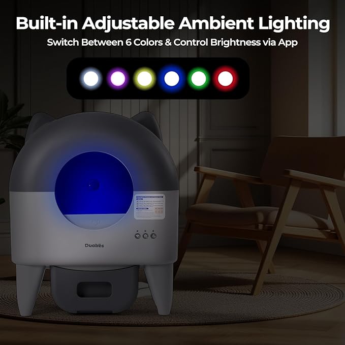 Self Cleaning Litter Box: Extra Large Automatic Cat Litter Box Self Cleaning for Multiple Cats - APP Control with Smart Sensors - Safety Protection - Low Noise Design