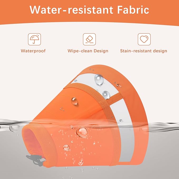 ASENKU Dog Cone Collar, Soft Adjustable Cone for Dogs to Stop Licking, Lightweight Recovery Dog Cone After Surgery, Pet E-Collar for Small, Medium & Large Dogs(Orange, M)