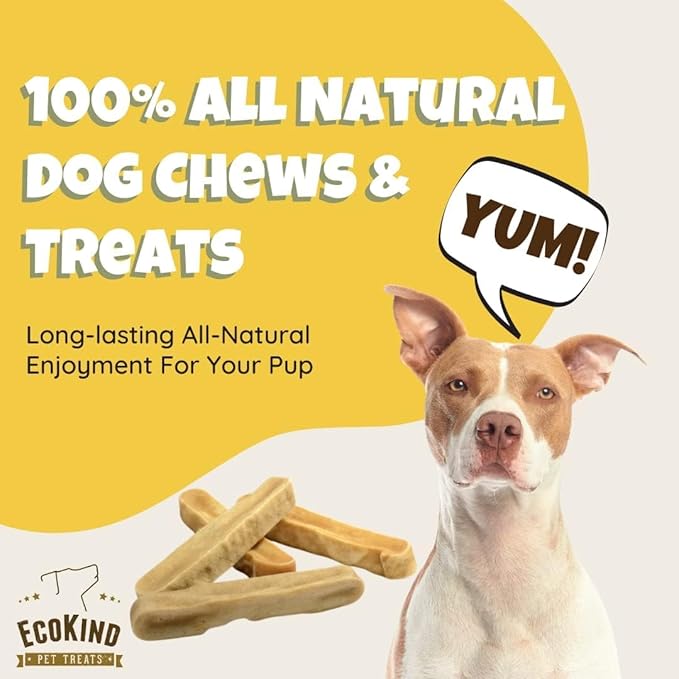 EcoKind Premium Gold Yak Cheese Himalayan Dog Chews, Healthy Dog Treats for Small Dogs, All Natural, High Protein Chew, Peanut Butter, Small - 8 Chews