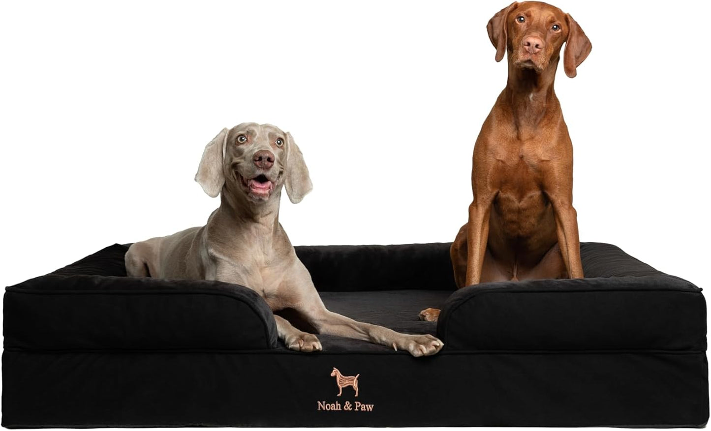 NOAH & PAW Giant Dog Bed XXL, 55x45x11 Inch, Orthopedic Dog Beds, Eggshell Memory Foam Infused with Cooling Gel, Inner Cover, Waterproof, Machine Washable (Denim Sofa Collection)