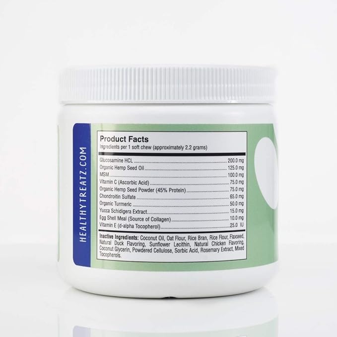 Back, Hip & Joint Glucosamine for Dogs with Hemp - Dog Supplement with Chondroitin, Organic Turmeric & MSM for Mobility and Arthritis Relief for HIPS & Joints - 120 ct