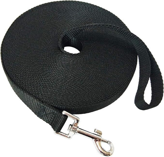Nylon Training Dog Leash for Small Medium Large Dogs, 15ft 20ft 30ft 50ft 100ft Long Leash Dog/Puppy Lead for Obedience Recall Training, Camping
