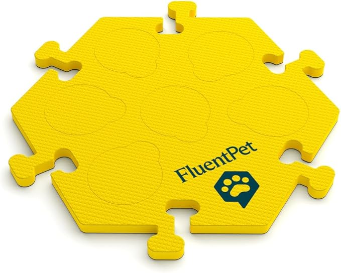 FluentPet HexTile - Yellow | Accessory Dog and Cat Button Learning Kits | Can Hold Up to 6 Buttons | Soft, Durable, and Non-Slip | Gift for Pet Lovers | Comes in 12 Colors