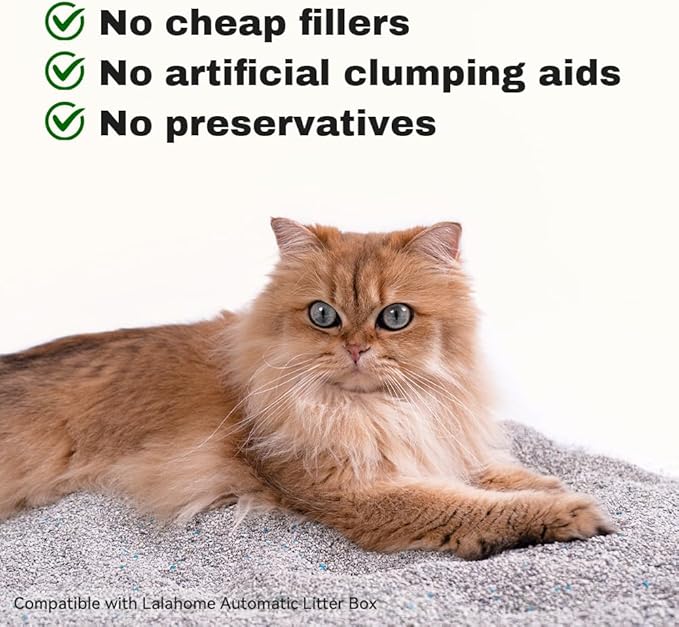 Bentonite Litter Sodium Mineral Cat Litter Clumping, Odor Control Kitty Litter for Self Cleaning Box & Automatic Litter Box, Dust Free, Strong Durability, 20 lb